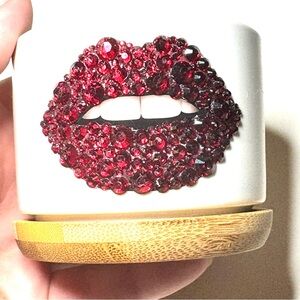 Crystal Lip rhinestone planter
